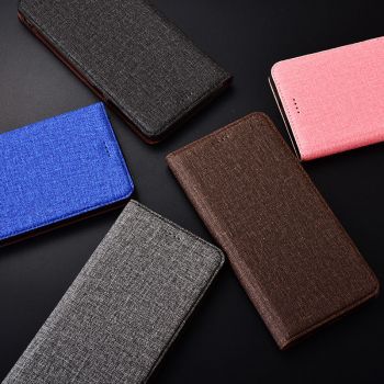 Cotton Fiber Texture Classic Flip PU Leather Protective Case For Meizu 16s Pro