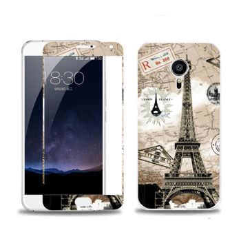 Meizu Pro5 Colorful Tempered Glass  With Fashion PC Painting Relief Back Case