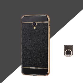 Ultra Thin Plating Bumper Classic Business Leather Grain Soft TPU Protective Case For Meizu M5/M5S/M5 Note